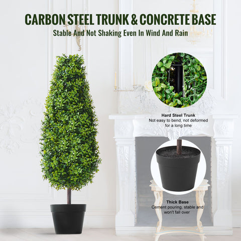 2 Pack 91.4cm Artificial Boxwood Topiary Tree Faux Plant UV Decor In/Outdoor