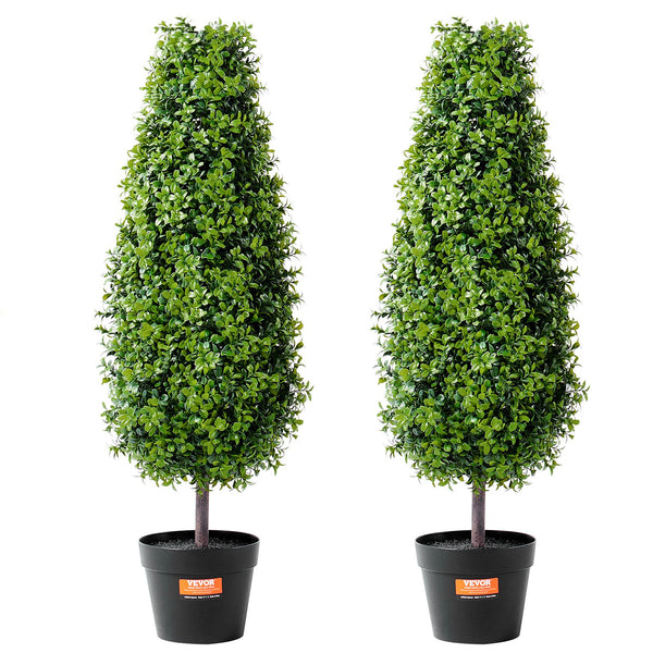 2 Pack 91.4cm Artificial Boxwood Topiary Tree Faux Plant UV Decor In/Outdoor