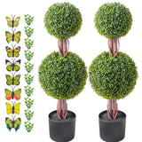 2 Pack 91.4cm Artificial Boxwood Topiary Tree Faux Plant UV Decor In/Outdoor