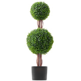 2 Pack 91.4cm Artificial Boxwood Topiary Tree Faux Plant UV Decor In/Outdoor