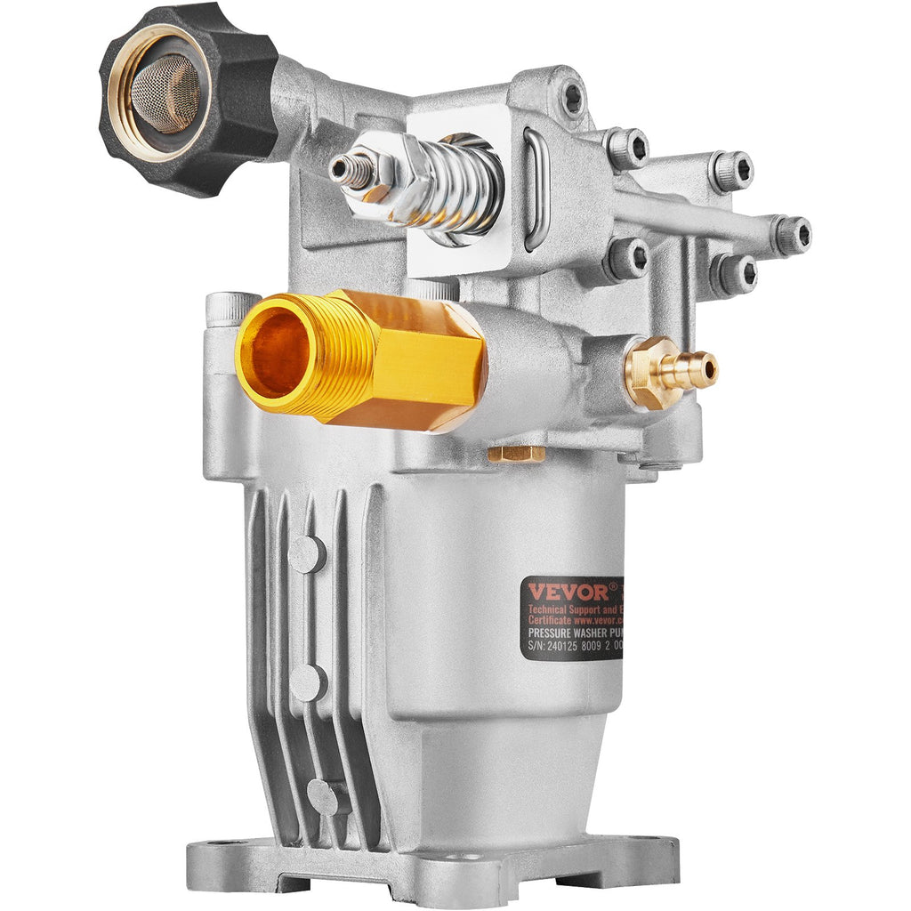 Pressure Washer Pump, 19 mm Shaft Horizontal, 3400 PSI, 2.5GPM, Replacement Power Washer Pumps Kit, Parts Washer Pump, Compatible with Honda, Simpson, RYOBI, Briggs & Stratton, Subaru, Craftsman