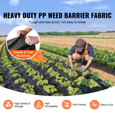 3FTx250FT Premium Heavy Duty Weed Barrier Landscape Fabric, 5OZ Woven Geotextile Fabric Under Gravel, High Permeability for Weed Blocker Weed Mat, Driveway Fabric, Weed Control Garden Cloth