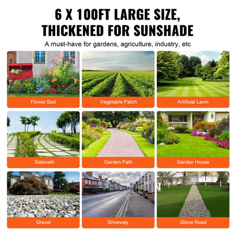 Weed Barrier Landscape Fabric, 6*100FT Heavy Duty Garden Weed Fabric, Woven PP Weed Control Fabric, Driveway Fabric, Geotextile Fabric for Landscaping, Ground Cover, Weed Blocker Weed Mat, Black