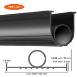 Garage Door Seals Bottom Rubber, U Shape +O Ring Combination Garage Door Bottom Weather Seal, 10ft Weatherproofing Garage Door Seal, 5/16 inch T-ends and 3 3/4 inch Width, for Doors, Black