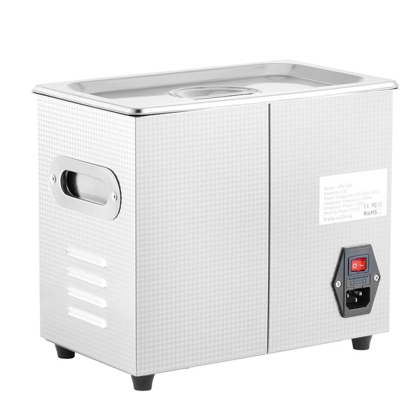 VEVOR Ultrasonic Cleaner Machine 3L Stainless Steel Ultrasonic Cleaning Machine Digital Heater Timer Jewelry Cleaning for Commercial Personal Home Use (3L)
