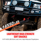 Synthetic Soft Shackle Rope, 2 Pack 12.7 x 558.8 mm 20 Ton Breaking Strength Recovery Tow Shackles with Extra 2 Sleeves and Storage Bag for UTV, ATV, Trucks, Jeep, Off-Road Vehicles Towing, Red