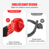 Synthetic Soft Shackle Rope, 2 Pack 12.7 x 558.8 mm 20 Ton Breaking Strength Recovery Tow Shackles with Extra 2 Sleeves and Storage Bag for UTV, ATV, Trucks, Jeep, Off-Road Vehicles Towing, Red