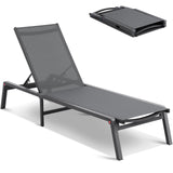 Chaise Lounge Chair Outdoor Patio Lounge Chair Adjustable 5-Position 2 pcs