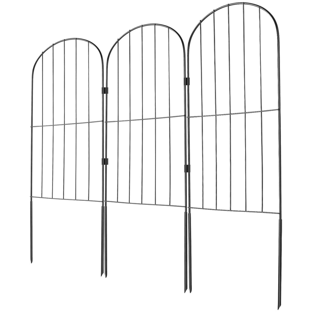 Garden Fence, No Dig Fence 61 x 33 cm Animal Barrier Fence, Underground Decorative Garden Fencing with 5.08 cm Spike Spacing, Metal Dog Fence for the Yard and Outdoor Patio, 28 Pack
