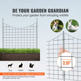 Garden Fence, 75×93 cm Animal Barrier Fence, Underground Decorative Garden Fencing with 6.38 cm Spike Spacing, Metal Dog Fence for the Yard and Outdoor Patio, 5 Pack