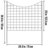 Garden Fence, 75×93 cm Animal Barrier Fence, Underground Decorative Garden Fencing with 6.38 cm Spike Spacing, Metal Dog Fence for the Yard and Outdoor Patio, 5 Pack