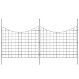 Garden Fence, 75×93 cm Animal Barrier Fence, Underground Decorative Garden Fencing with 6.38 cm Spike Spacing, Metal Dog Fence for the Yard and Outdoor Patio, 5 Pack
