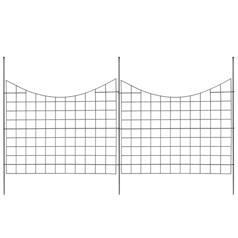 Garden Fence, 75×93 cm Animal Barrier Fence, Underground Decorative Garden Fencing with 6.38 cm Spike Spacing, Metal Dog Fence for the Yard and Outdoor Patio, 5 Pack