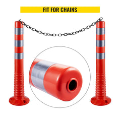 VEVOR Traffic Delineator Posts Flexible Channelizer Cone 30" Spring Post 6PCS