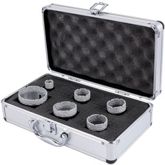 VEVOR Diamond Drill Bits 6PCS Diamond Hole Saw 20/35/40/50/55/68mm Tile Hole Saw Kit Vacuum Brazed Diamond Drill Bit 0.59in/15mm Segment Tile Hole Saw w Storage Case for Tile Ceramic Porcelain Marble