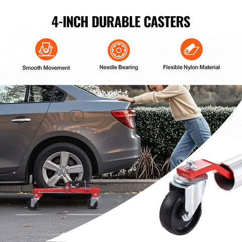 Wheel Dolly, Max Capacity 1500 Lbs Car Dolly, Car Jack Dolly Lifter with 360° Rotatable Wheels, Heavy Duty Vehicle Positioning Ratchet Tire Jack, for Vehicle Car Auto Repair Moving