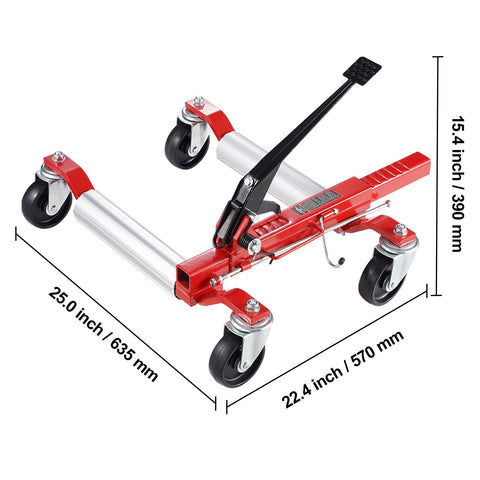Wheel Dolly, Max Capacity 1500 Lbs Car Dolly, Car Jack Dolly Lifter with 360° Rotatable Wheels, Heavy Duty Vehicle Positioning Ratchet Tire Jack, for Vehicle Car Auto Repair Moving
