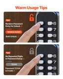 Mechanical Keyless Entry Door Lock, 14 Digit Keypad, Water-proof Zinc Alloy, Double-sided Embedded Outdoor Gate Door Locks Set with Keypad and Handle, Easy to Install, for Garden, Garage, Yard