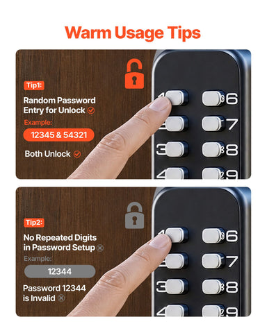 Mechanical Keyless Entry Door Lock, 14 Digit Keypad, Water-proof Zinc Alloy, Double-sided Embedded Outdoor Gate Door Locks Set with Keypad and Handle, Easy to Install, for Garden, Garage, Yard