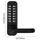 Mechanical Keyless Entry Door Lock, 14 Digit Keypad, Water-proof Zinc Alloy, Double-sided Embedded Outdoor Gate Door Locks Set with Keypad and Handle, Easy to Install, for Garden, Garage, Yard
