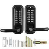 Mechanical Keyless Entry Door Lock, 14 Digit Keypad, Water-proof Zinc Alloy, Double-sided Embedded Outdoor Gate Door Locks Set with Keypad and Handle, Easy to Install, for Garden, Garage, Yard