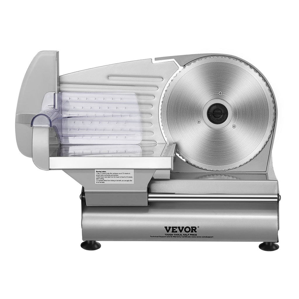 Meat Slicer, 180W Electric Deli Food Slicer with 7.5" SUS420 Stainless Steel Blade and Blade Guard, 0 - 0.6 inch Adjustable Thickness for Home Use, Easy to Clean, Cut Meat, Bread, Ham and Cheese
