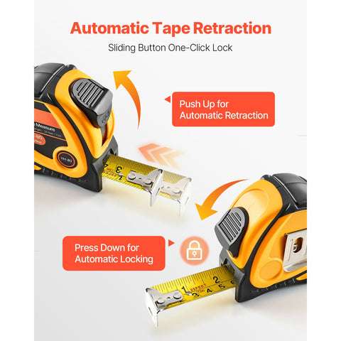 Tape Measure 7620mm Retractable Imperial Metric for Decoration