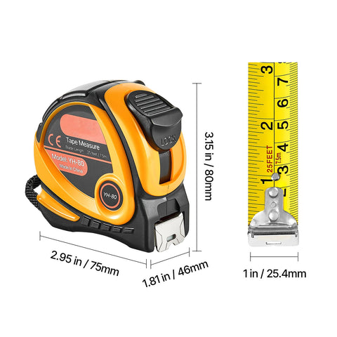 Tape Measure 7620mm Retractable Imperial Metric for Decoration