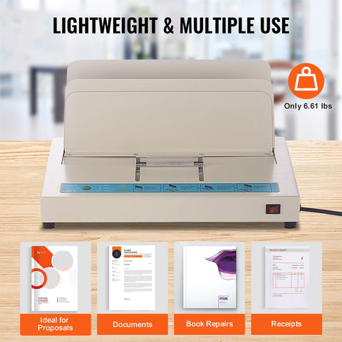 Thermal Binding Machine, 500 Sheets Capacity Book Binding Machine, Thermal Book Binder 50mm Binding Thickness A3(Short Edge)/A4/A5 Document, with Infrared Optical Detection