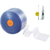 Strip Curtain, 3048 cm L x 30.5 cm W x 3 mm Thickness, Clear Ribbed PVC Curtain Strip Door Bulk Roll, Plastic Door Strips for Doorway of Supermarket, Garage, Warehouse, Barn, Pet Animal House