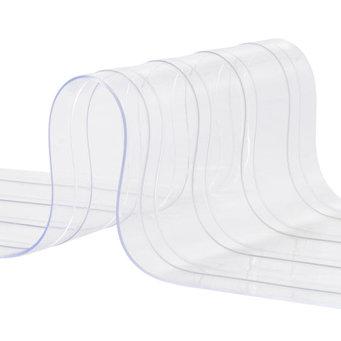 Strip Curtain, 3048 cm L x 30.5 cm W x 3 mm Thickness, Clear Ribbed PVC Curtain Strip Door Bulk Roll, Plastic Door Strips for Doorway of Supermarket, Garage, Warehouse, Barn, Pet Animal House