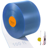 Strip Curtain, 3048 cm L x 30.5 cm W x 3 mm Thickness, Clear PVC Smooth Curtain Strip Door Bulk Roll, Plastic Door Strips for Doorway of Supermarket, Garage, Warehouse, Barn, Pet Animal House