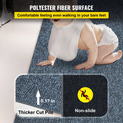 VEVOR Gray Marine Carpet 6 ft x 23 ft Boat Carpet Rugs Indoor Outdoor Rugs for Patio Deck Anti-Slide TPR Water-Proof Back Cut Outdoor Marine Carpeting Easy Clean Outdoor Carpet Roll