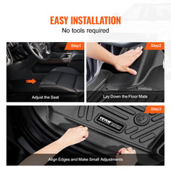 VEVOR Automotive Floor Mats Fits for Chevrolet Silverado/GMC Sierra 1500 3 pcs