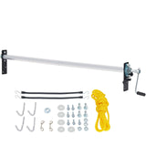 Hand Crank Tarp Roller Kit, 1.6-2.6 m Wide, Aluminum Alloy, Manual Cab Level Dump Truck Tarp Roller with 17.8 cm Sponge-Wrapped Handle, Perfect for Dump Trucks, Trailers, Trash Haulers (No Tarp)