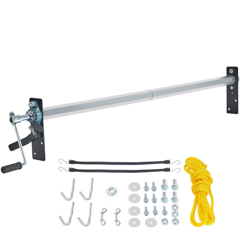 Hand Crank Tarp Roller Kit, 1.6-2.6 m Wide, Aluminum Alloy, Manual Cab Level Dump Truck Tarp Roller with 17.8 cm Sponge-Wrapped Handle, Perfect for Dump Trucks, Trailers, Trash Haulers (No Tarp)