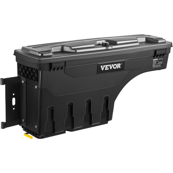 Truck Bed Storage Box, Lockable Swing Case with Password Padlock, 6.6 Gal/25 L ABS Wheel Well Tool Box, Waterproof and Durable, Compatible with Ford F-150 2015-2021, Drivers Side
