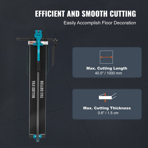 Manual Tile Cutter, 1000mm, Porcelain Ceramic Tile Cutter with Tungsten Carbide Cutting Wheel, Infrared Positioning, Anti-Skid Feet, Durable Rails for professional installers or beginners