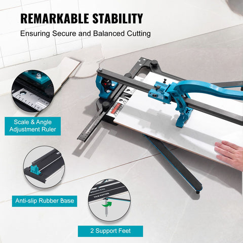 Manual Tile Cutter, 1000mm, Porcelain Ceramic Tile Cutter with Tungsten Carbide Cutting Wheel, Infrared Positioning, Anti-Skid Feet, Durable Rails for professional installers or beginners