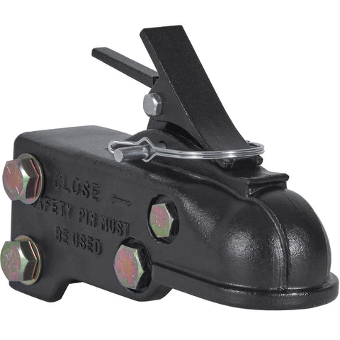 Adjustable Trailer Coupler, 2-5/16" Hitch Ball, 15000 lbs Capacity, Heavy Duty Cast Channel-Mount Coupler with Hardware Kit, Ideal for Towing Station Wagons, Pickup Trucks, SUVs, Black Coating