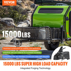 VEVOR Adjustable Trailer Coupler, 2-5/16" Hitch Ball, 15000 lbs Capacity, Heavy Duty Cast Channel-Mount Coupler with Hardware Kit, Ideal for Towing Station Wagons, Pickup Trucks, SUVs, Black Coating