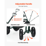 Rolling Garden Cart with Swivel Seat Wheels Extendable Handle Storage Box