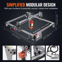 VEVOR Laser Engraver, 5W Output Laser Engraving Machine, 16.1" x 15.7" Large Working Area, 10000mm/min Movement Speed, Compressed Spot with Eye Protection, Laser Cutter for Wood, Metal, Acrylic