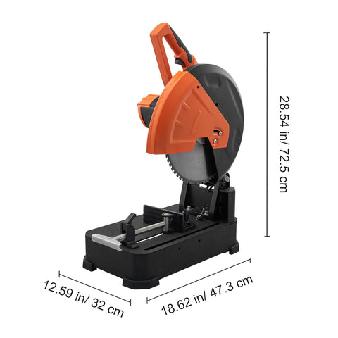 Chop Saw, 14"/355mm Blade Diameter Cut Off Saw, 2800W 1200RPM Steel Cutting Machine, Adjustable Dry Cut Chop Saw, Miter Saw for Cutting Metal Cold Cut Saw for Steel/Rebar/Iron/Aluminum