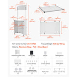 Portable Tradeshow Podium Table, 785 x 380 x 1815 mm, Display Exhibition Counter Stand Booth Fair with Wall, Foldable Promotion Retail Bar Table Pop Up Podium with Storage Rack/Carrying Bag