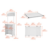 Portable Tradeshow Podium Table, 785 x 380 x 1815 mm, Display Exhibition Counter Stand Booth Fair with Wall, Foldable Promotion Retail Bar Table Pop Up Podium with Storage Rack/Carrying Bag