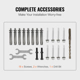 Handrails for Outdoor Steps, Fit 1-3 Steps Wrought Iron Handrail, Outdoor Stair Railing, Adjustable Front Porch Hand Rail, Black Transitional Hand railings for Concrete Steps or Wooden Stairs