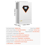 Hybrid Solar Inverter, 6000W, All in One Pure Sine Wave Power Inverter Charger, 220V AC, with Built-in 120A MPPT Solar Charger Controller, for Off-Grid System Lead Acid Lithium Battery
