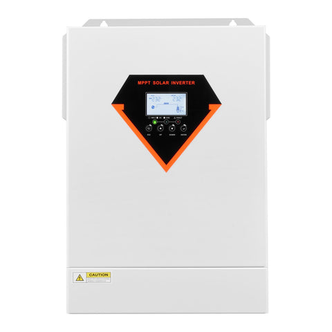 Hybrid Solar Inverter, 6000W, All in One Pure Sine Wave Power Inverter Charger, 220V AC, with Built-in 120A MPPT Solar Charger Controller, for Off-Grid System Lead Acid Lithium Battery