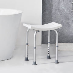 VEVOR Shower Chair, Adjustable Height Shower Stool with Built-in Handles, Shower Seat for Inside Shower or Tub, Non-Slip Bench Bathtub Stool Seat for Elderly Disabled Handicap, 158.8 kg Capacity